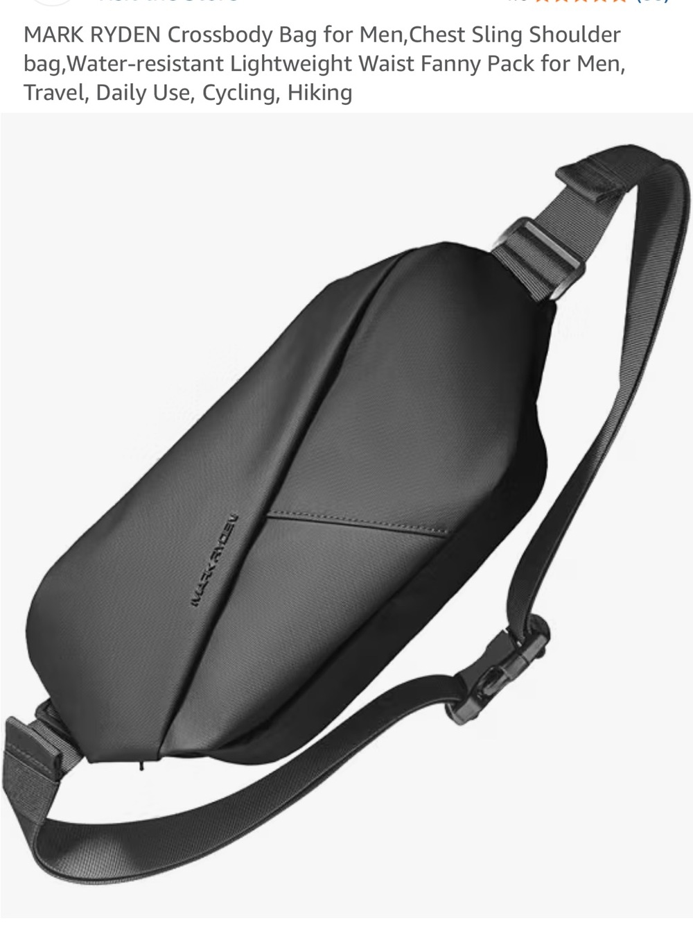 Mark Ryden Black Crossbody Sling Bag for Men